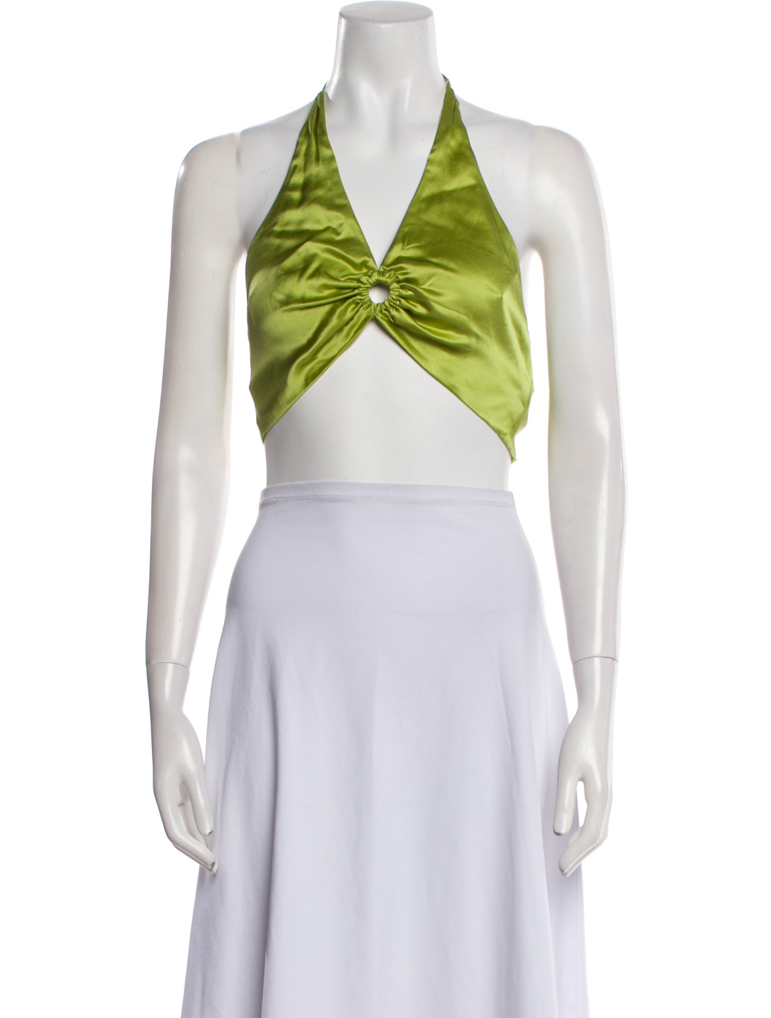 Reformation Silk Halterneck Crop Top