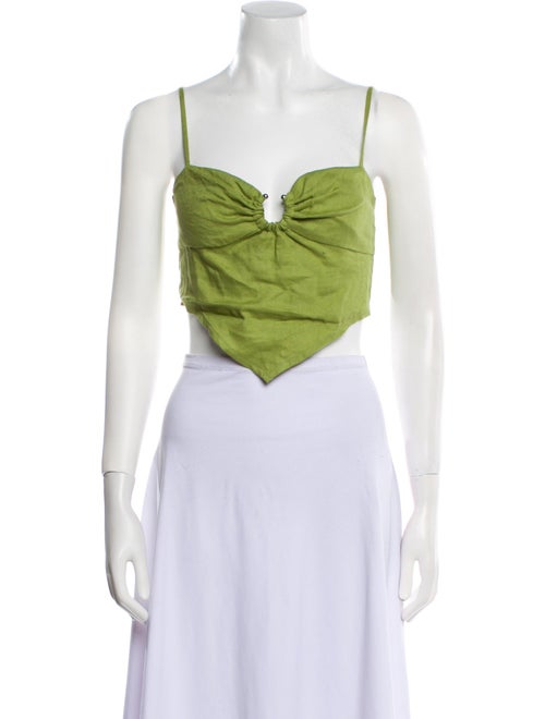 Reformation Linen Square Neckline Crop Top
