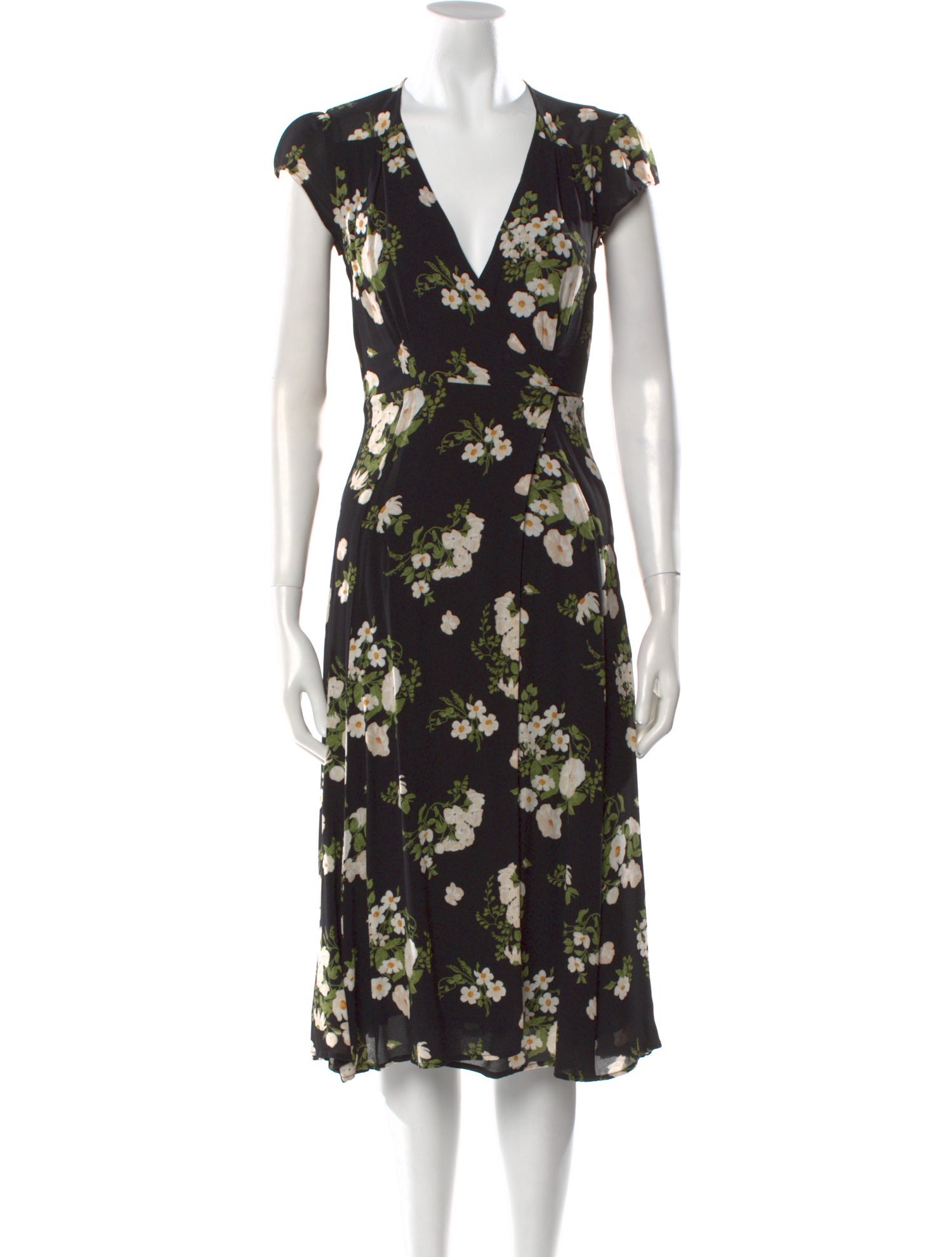 Reformation Floral Print Midi Length Dress