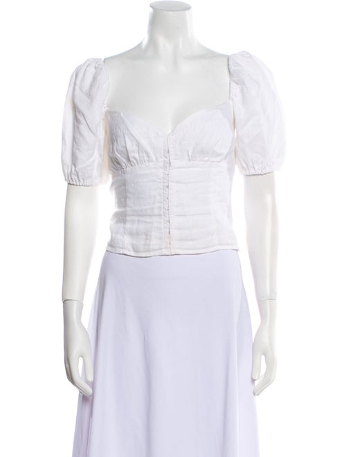 Reformation Linen Square Neckline Crop Top