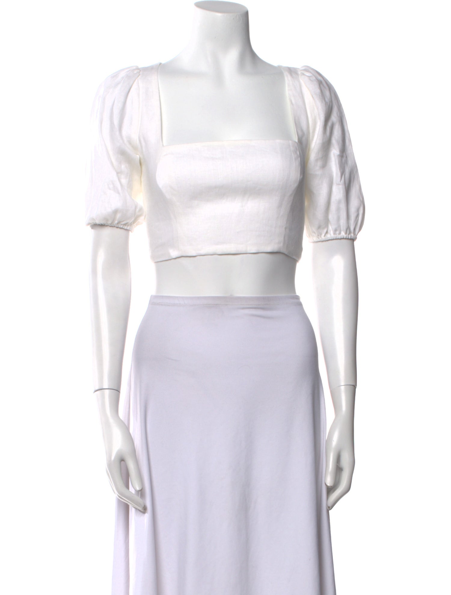 Reformation Linen Square Neckline Crop Top