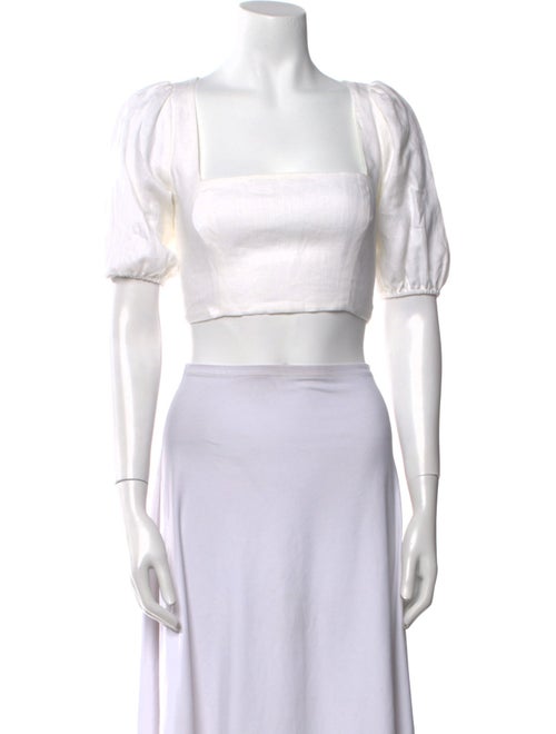 Reformation Linen Square Neckline Crop Top