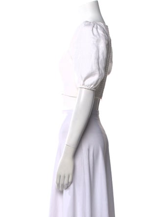 Reformation Linen Square Neckline Crop Top