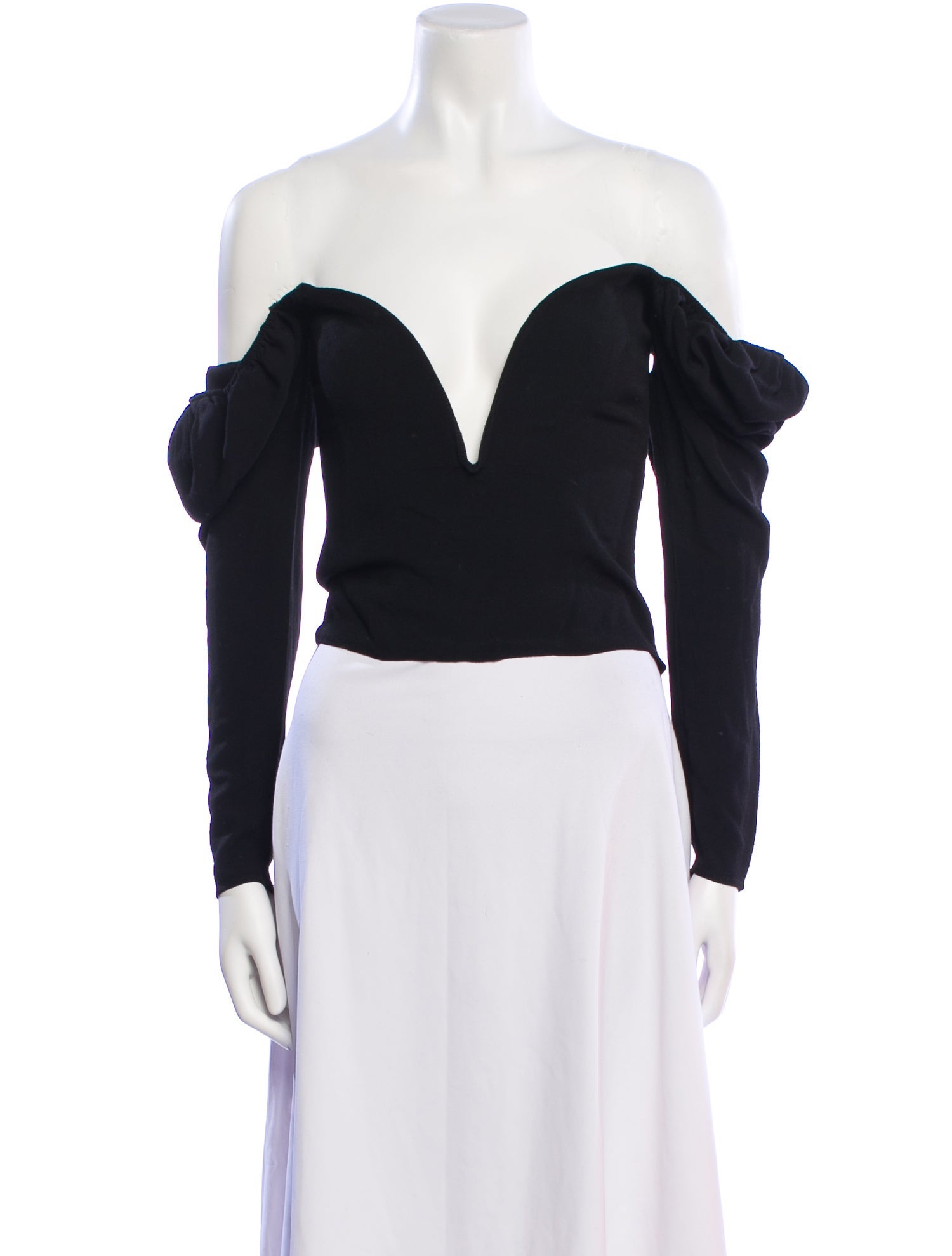 Reformation Off-The-Shoulder Long Sleeve Crop Top