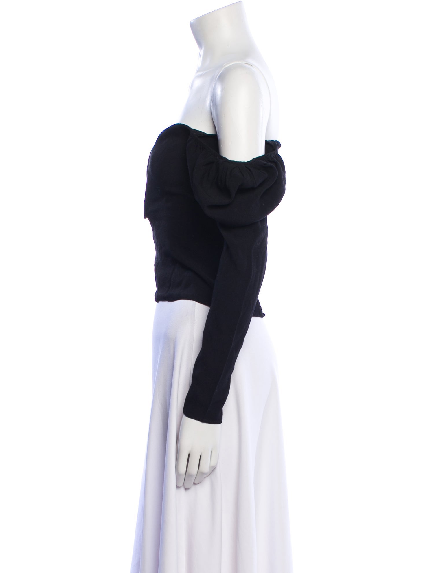 Reformation Off-The-Shoulder Long Sleeve Crop Top