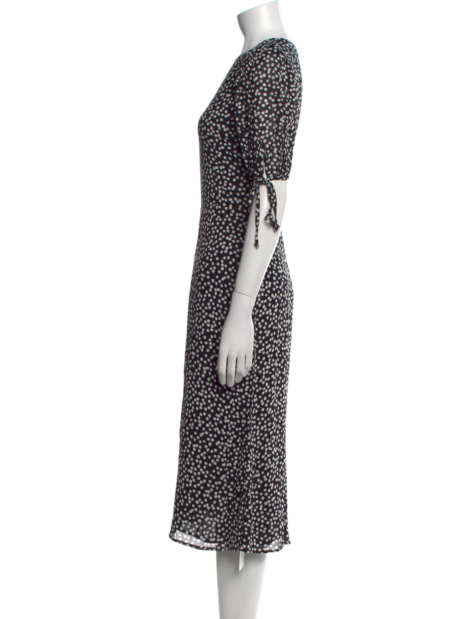 Reformation Polka Dot Print Midi Length Dress