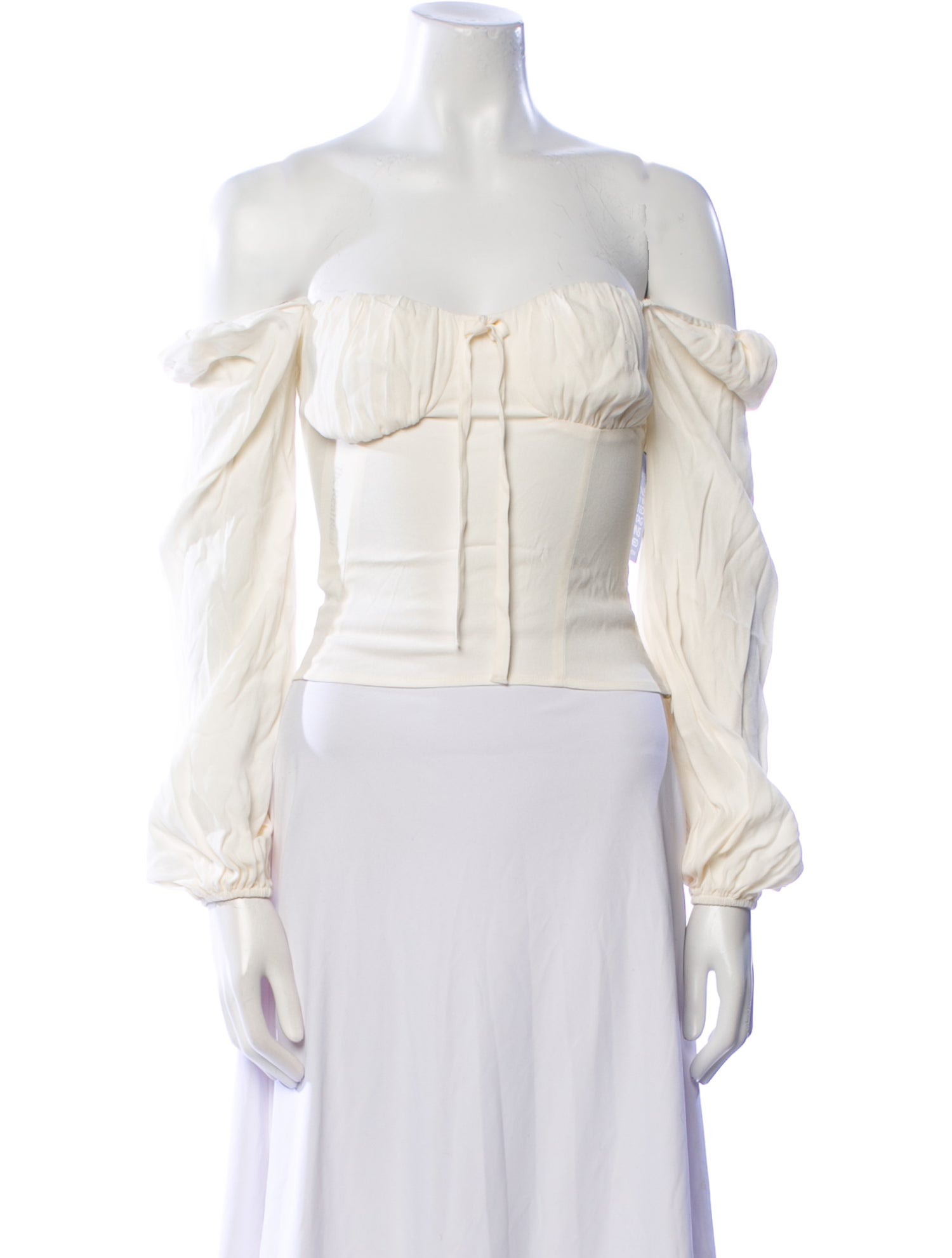 Reformation Off-The-Shoulder Three-Quarter Sleeve Crop Top w/ Tags