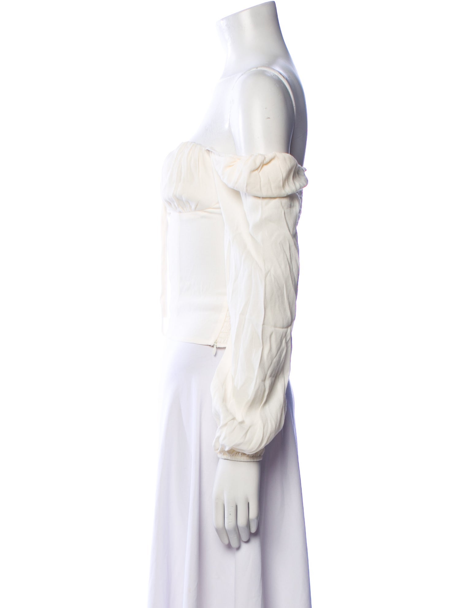 Reformation Off-The-Shoulder Three-Quarter Sleeve Crop Top w/ Tags