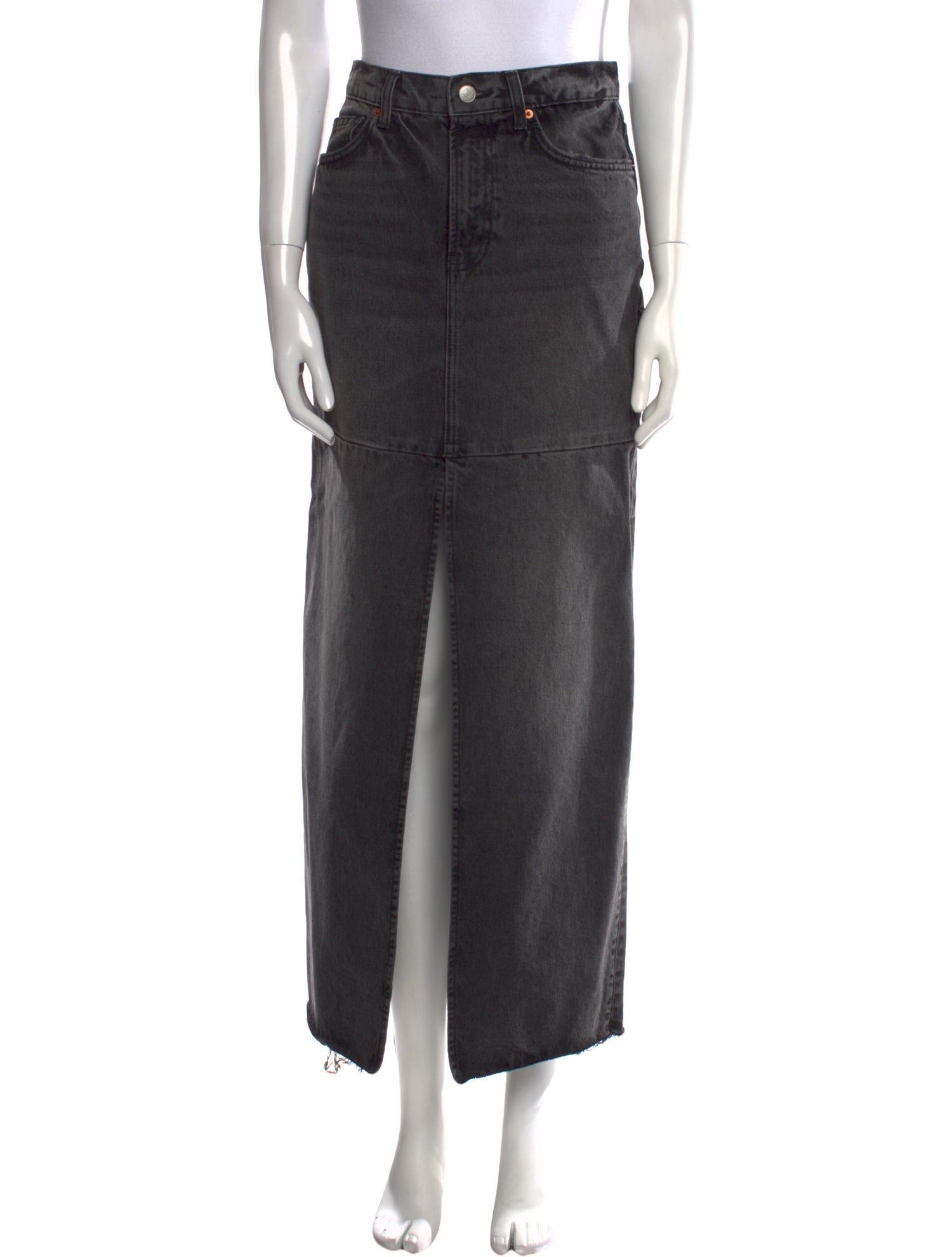 Reformation Distressed Accents Midi Length Skirt