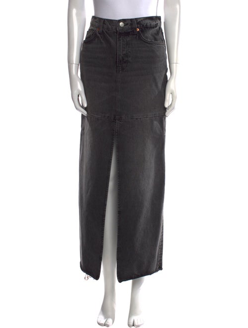 Reformation Distressed Accents Midi Length Skirt