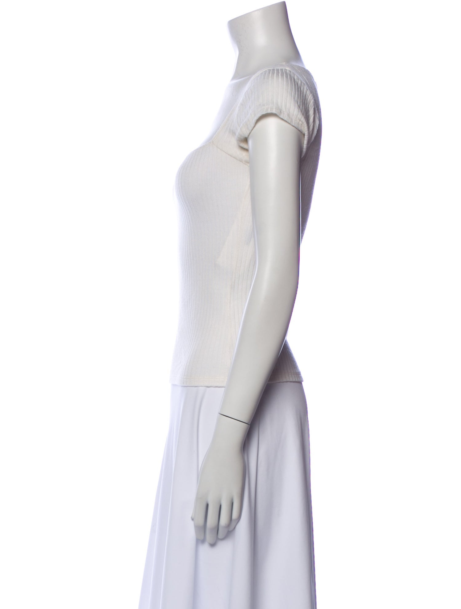 Reformation Square Neckline Short Sleeve Crop Top