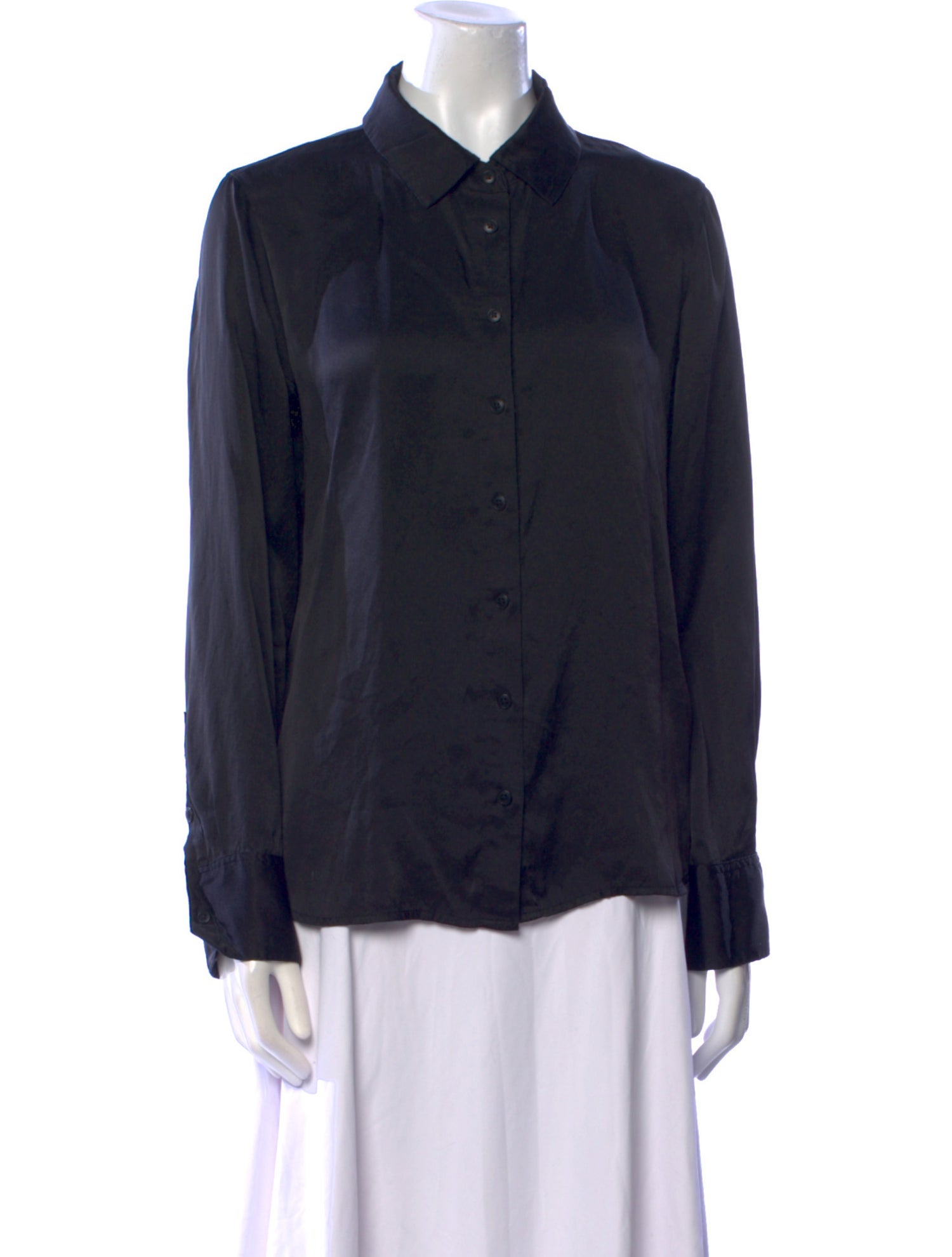 Reformation Silk Long Sleeve Button-Up Top