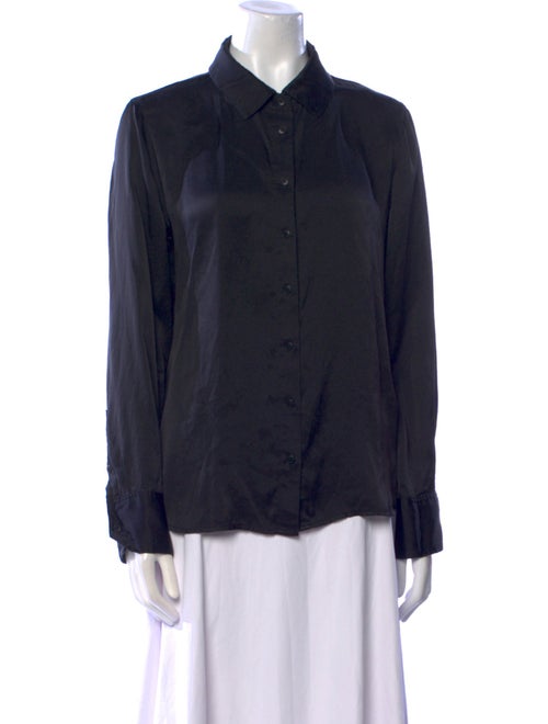 Reformation Silk Long Sleeve Button-Up Top