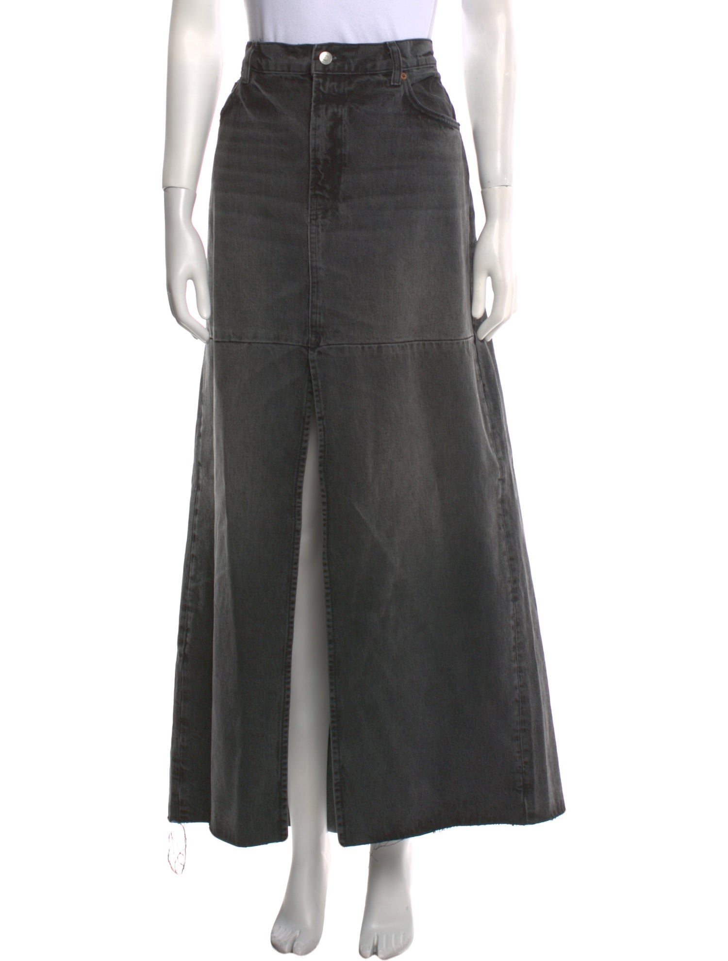 Reformation Distressed Accents Long Skirt