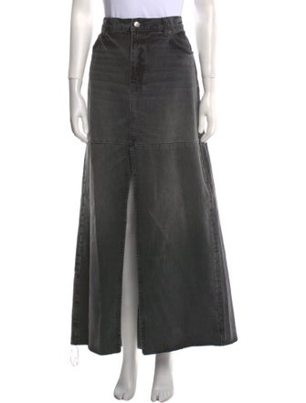 Reformation Distressed Accents Long Skirt