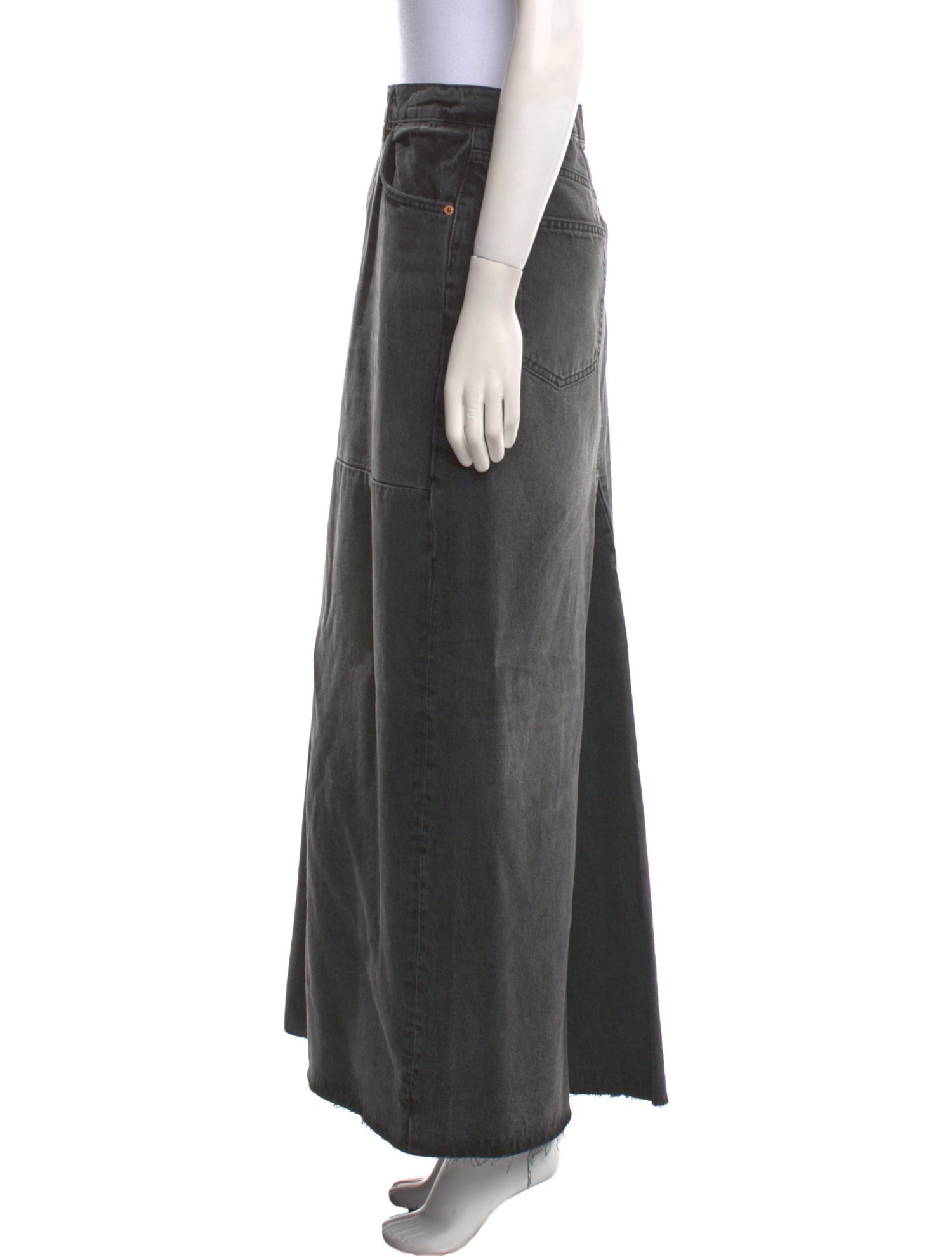 Reformation Distressed Accents Long Skirt