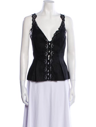 Reformation Linen V-Neck Top