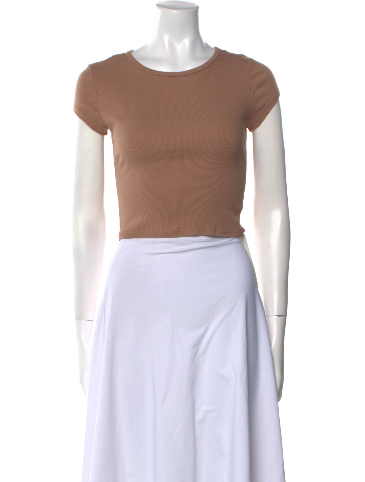 Reformation Bateau Neckline Short Sleeve Crop Top