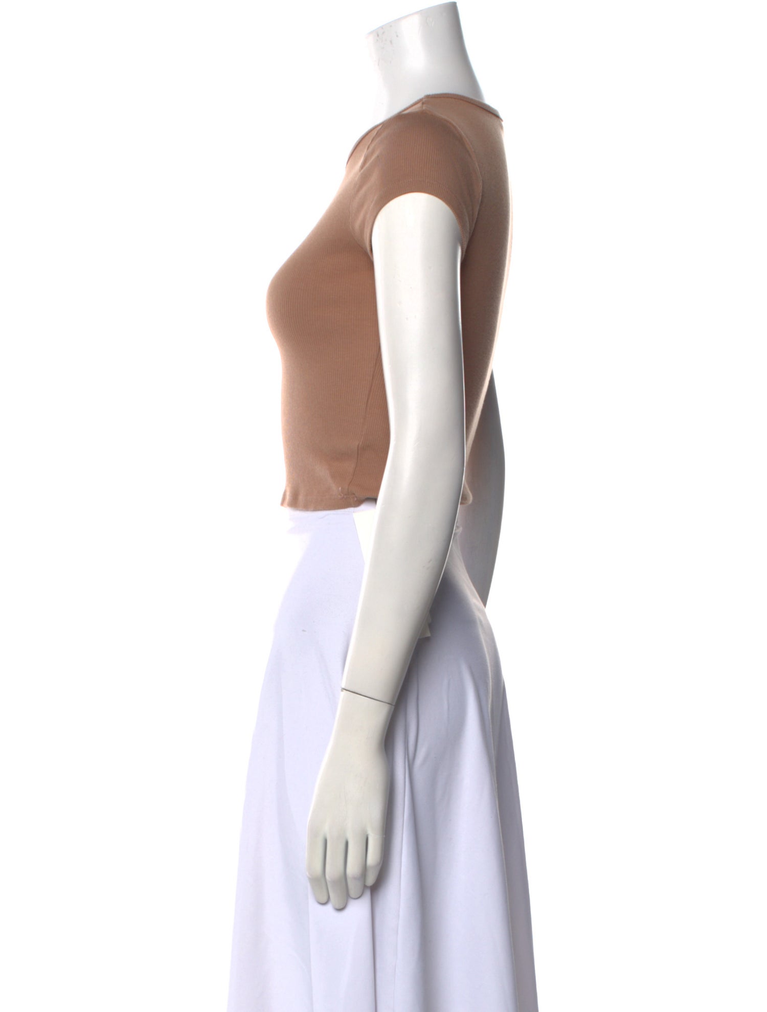 Reformation Bateau Neckline Short Sleeve Crop Top