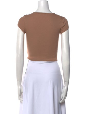 Reformation Bateau Neckline Short Sleeve Crop Top