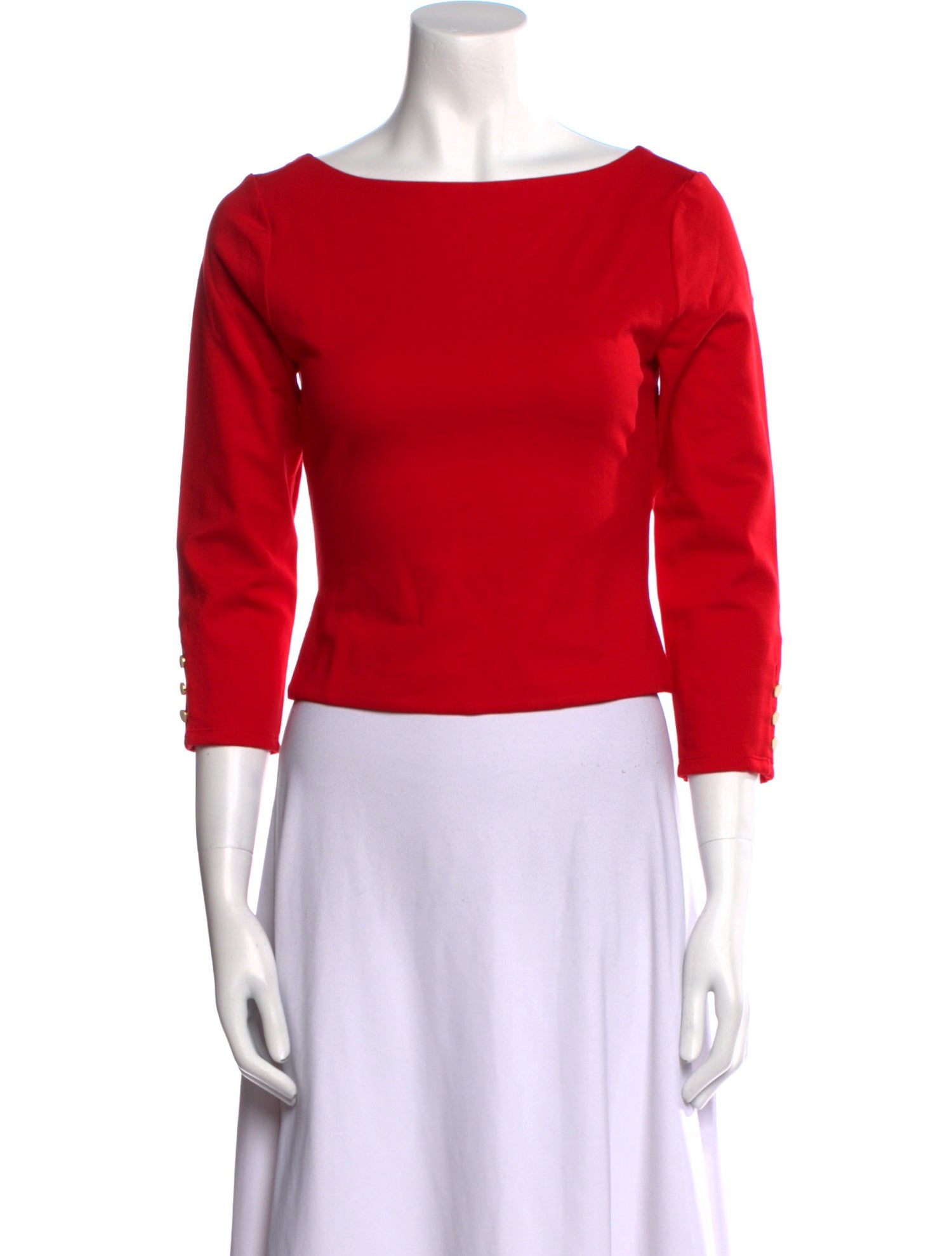 Reformation Bateau Neckline Three-Quarter Sleeve Crop Top w/ Tags