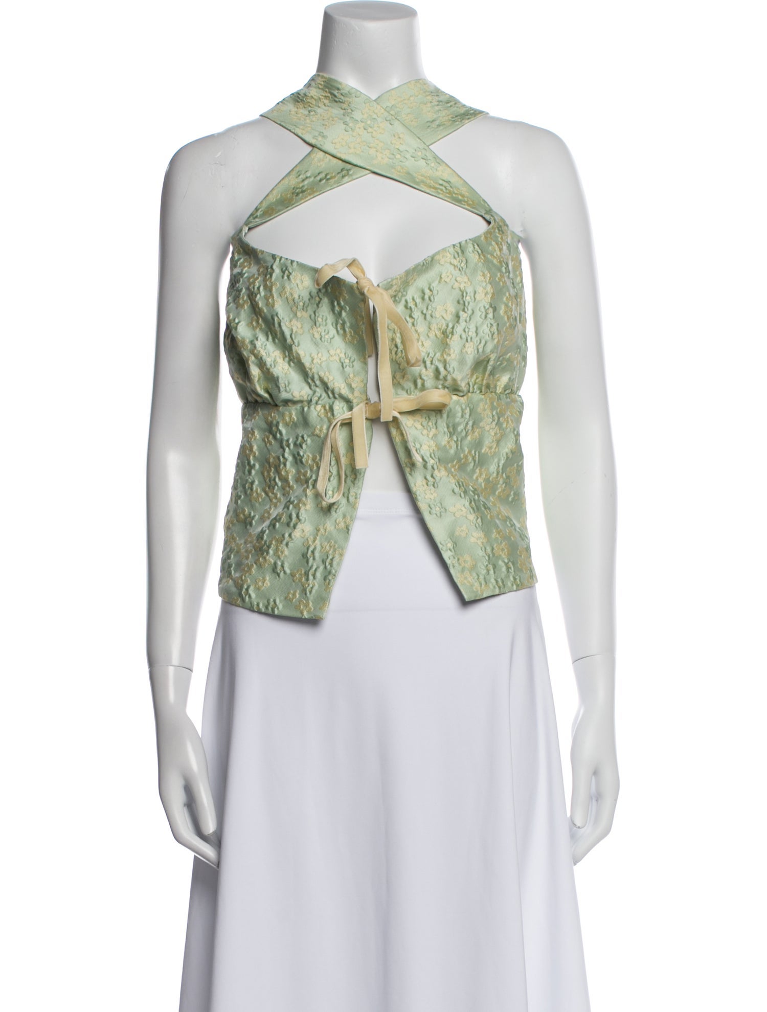 Reformation Printed Halterneck Crop Top w/ Tags