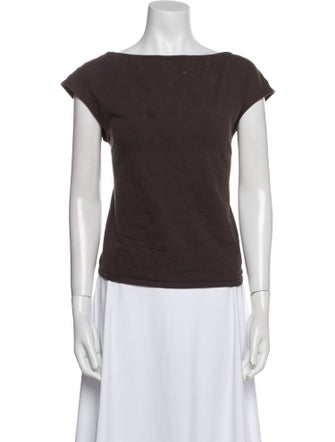 Reformation Bateau Neckline Short Sleeve Top