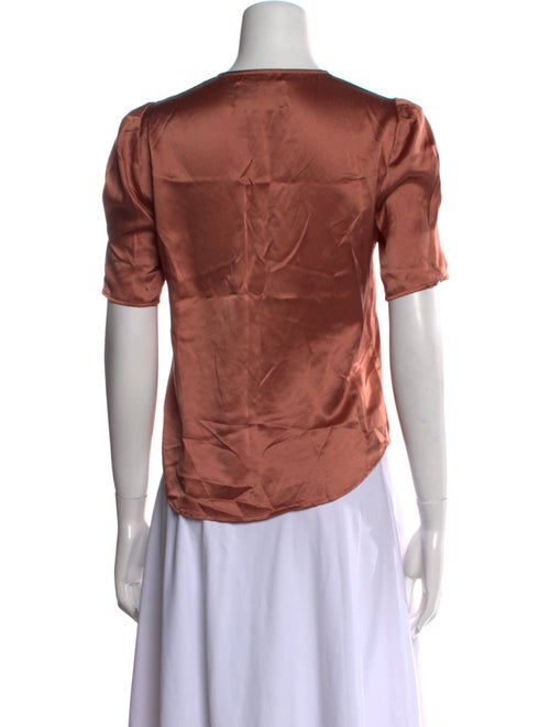 Reformation Silk V-Neck Button-Up Top