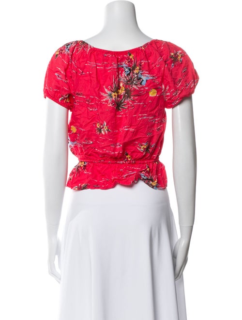 Reformation Floral Print Square Neckline Crop Top