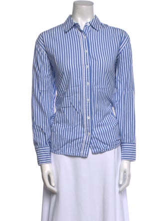 Reformation Striped Long Sleeve Button-Up Top