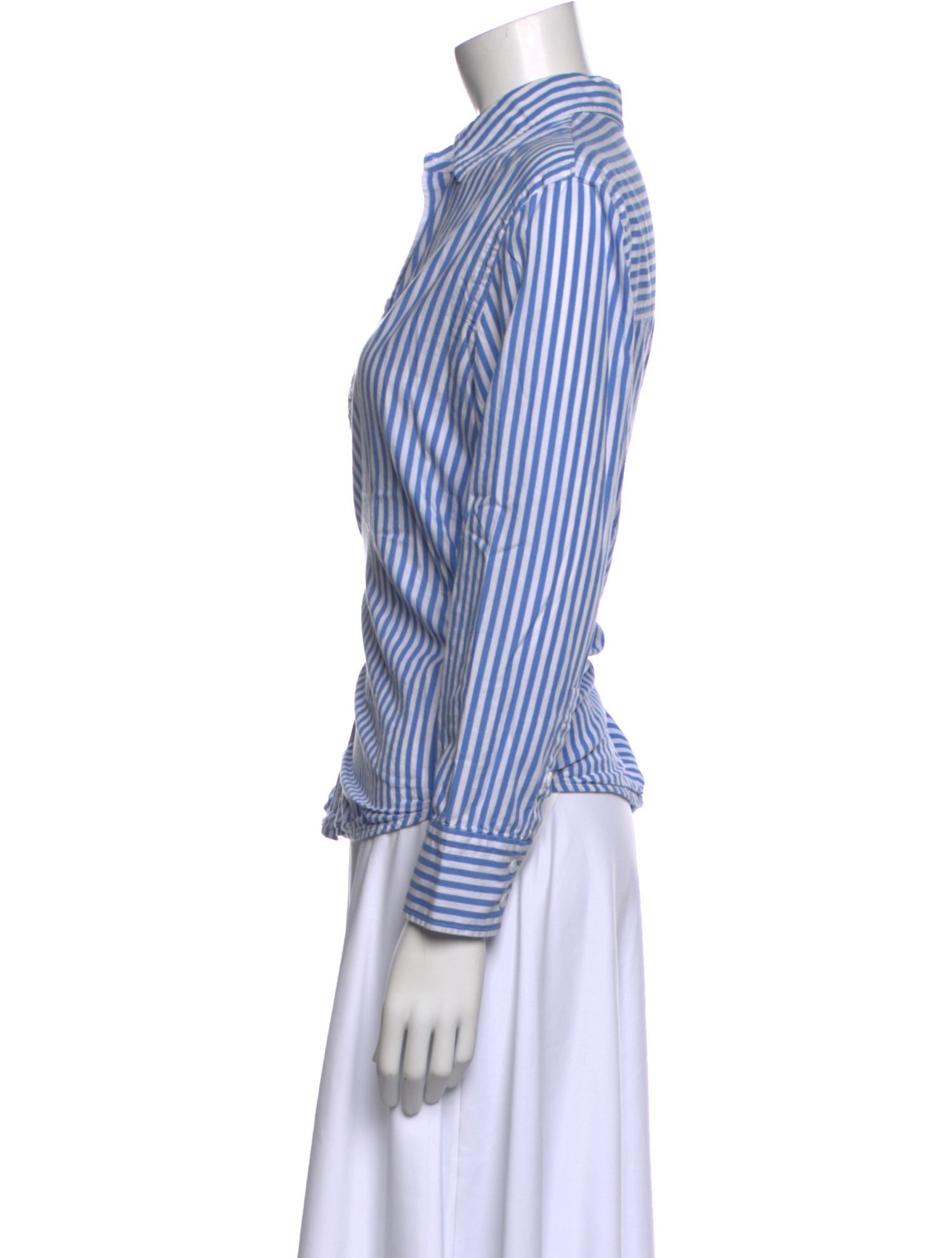 Reformation Striped Long Sleeve Button-Up Top