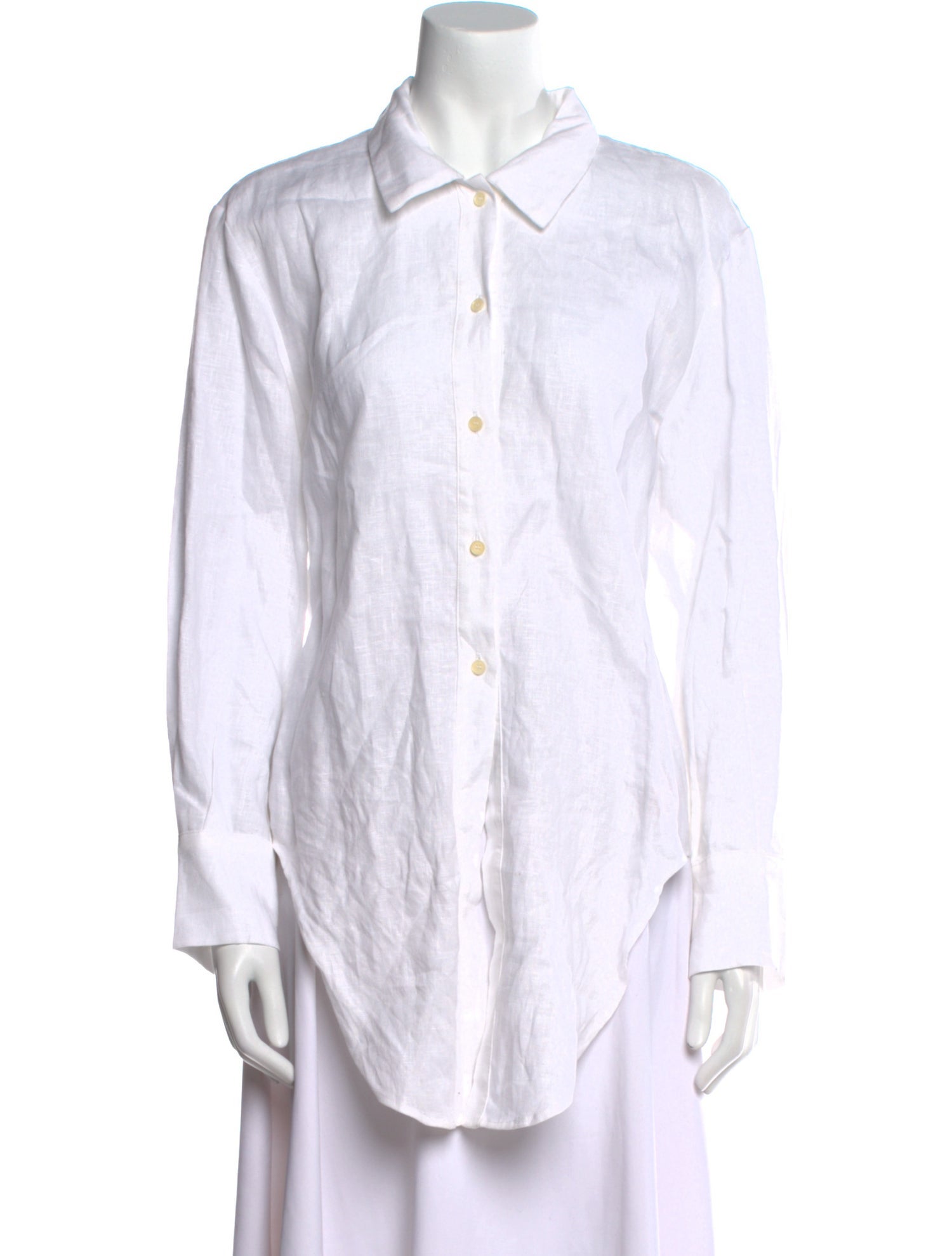 Reformation Linen Long Sleeve Button-Up Top