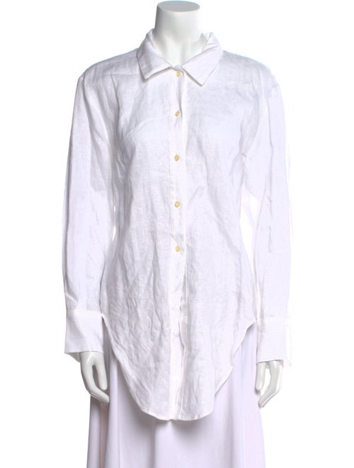 Reformation Linen Long Sleeve Button-Up Top