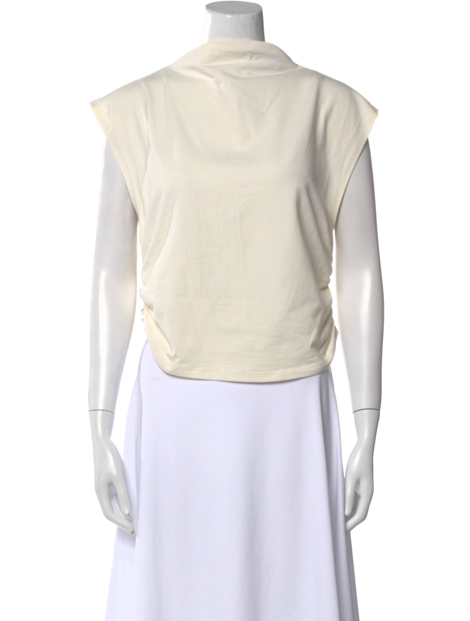 Reformation Cowl Neck Short Sleeve Crop Top