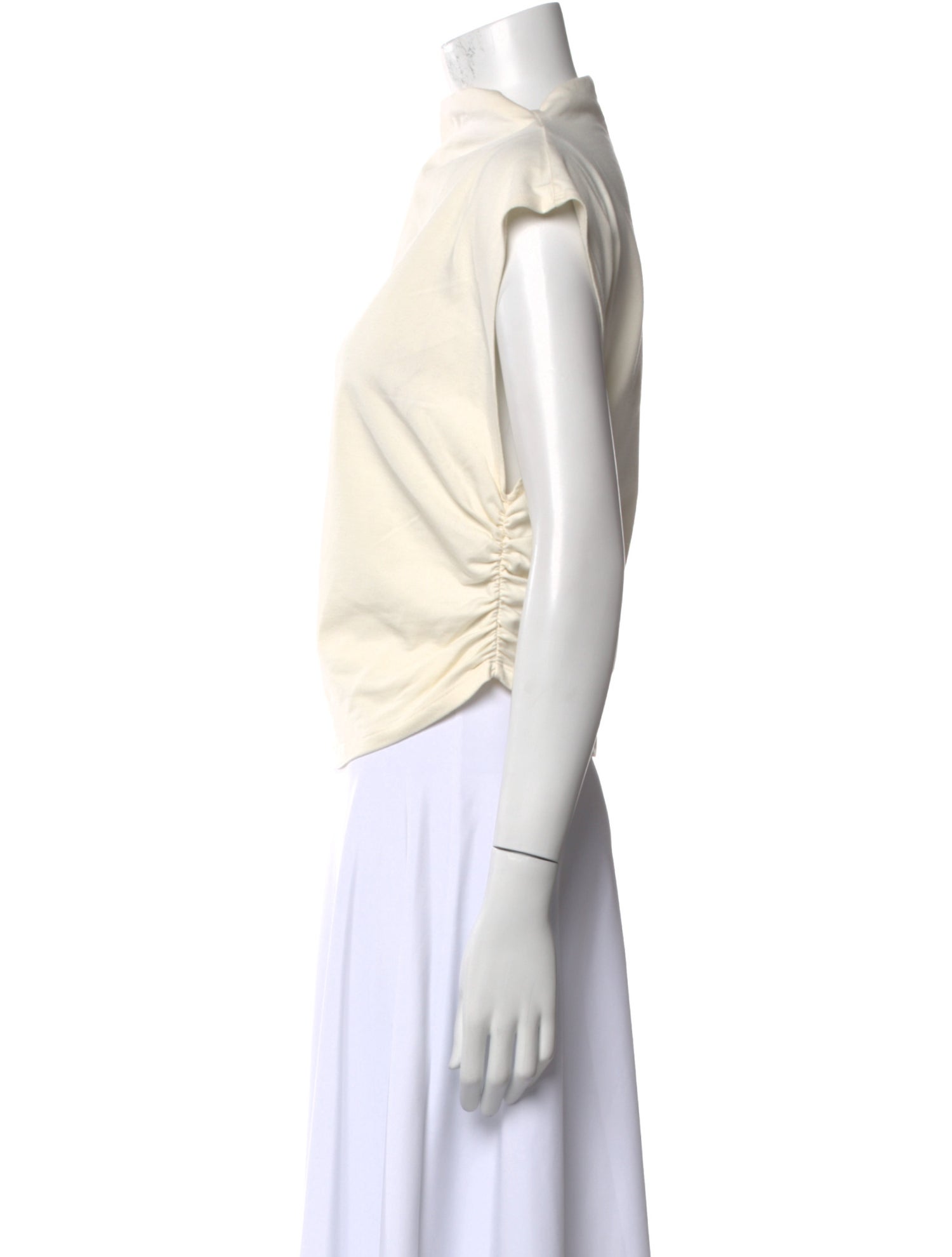 Reformation Cowl Neck Short Sleeve Crop Top