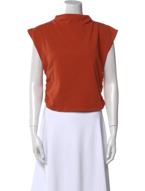 Reformation Mock Neck Short Sleeve Crop Top