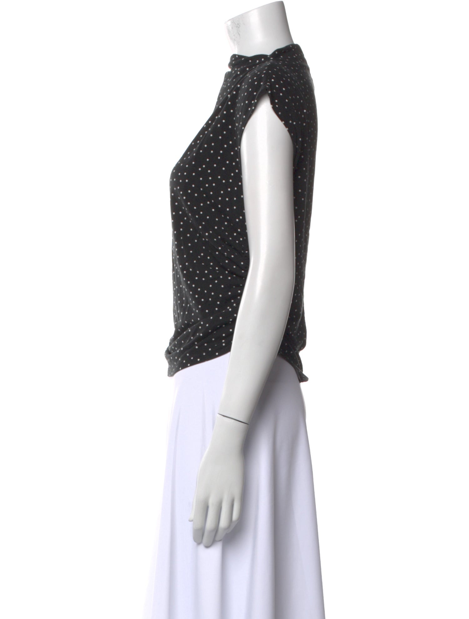 Reformation Polka Dot Print Bateau Neckline Crop Top