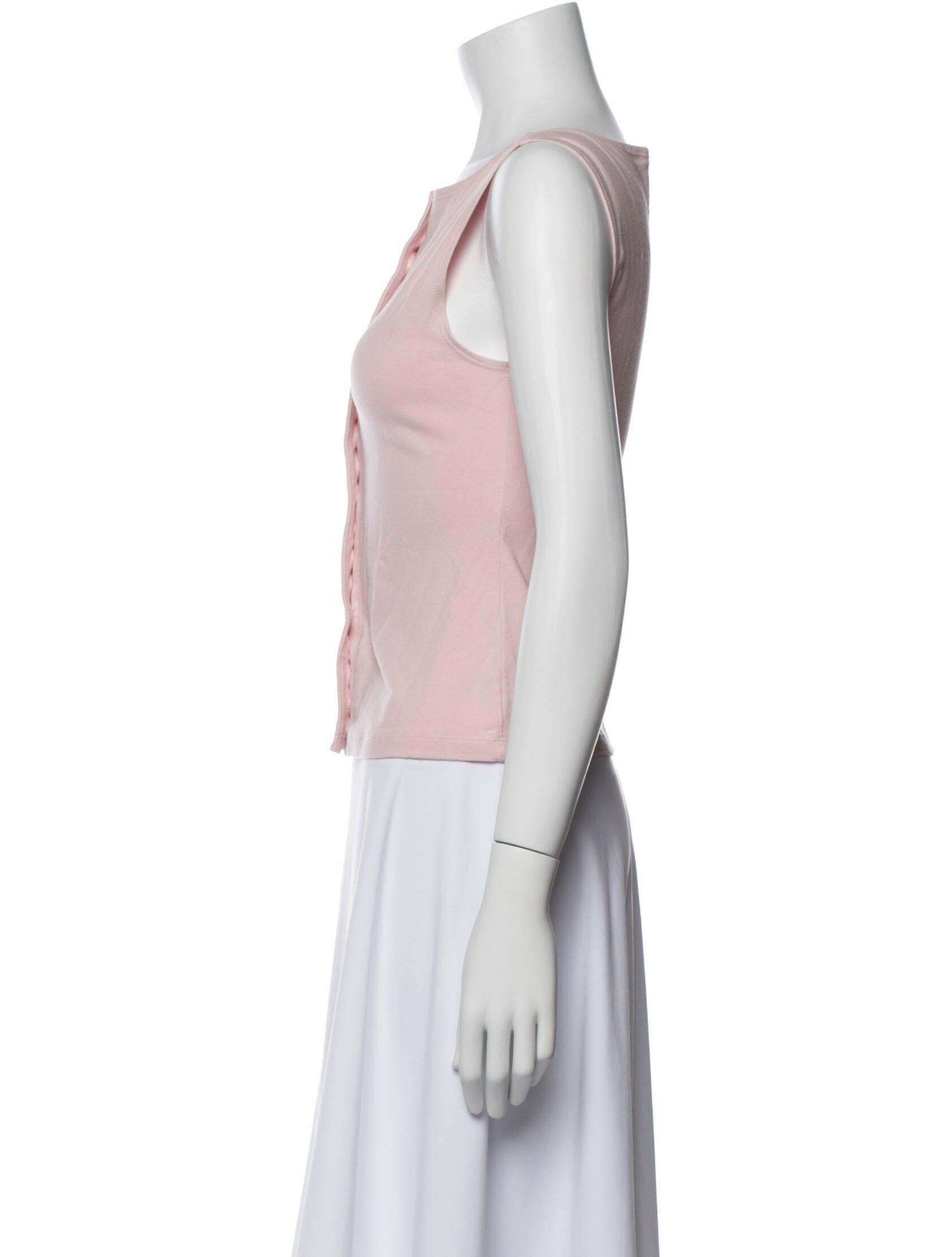 Reformation Bateau Neckline Sleeveless Button-Up Top