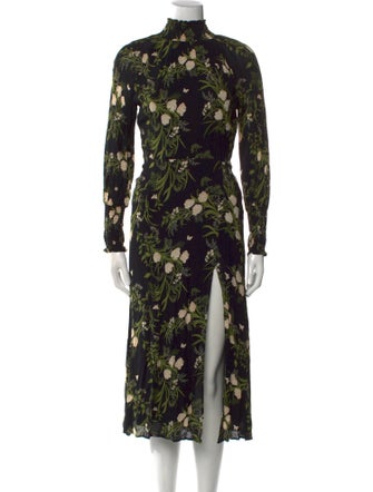 Reformation Floral Print Midi Length Dress