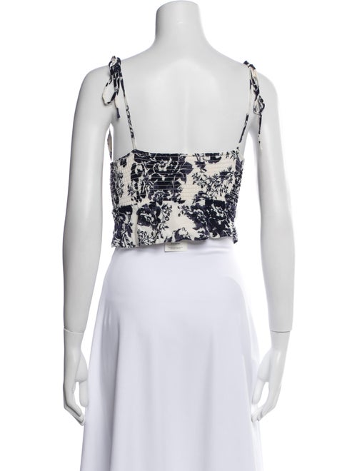 Reformation Floral Print V-Neck Crop Top