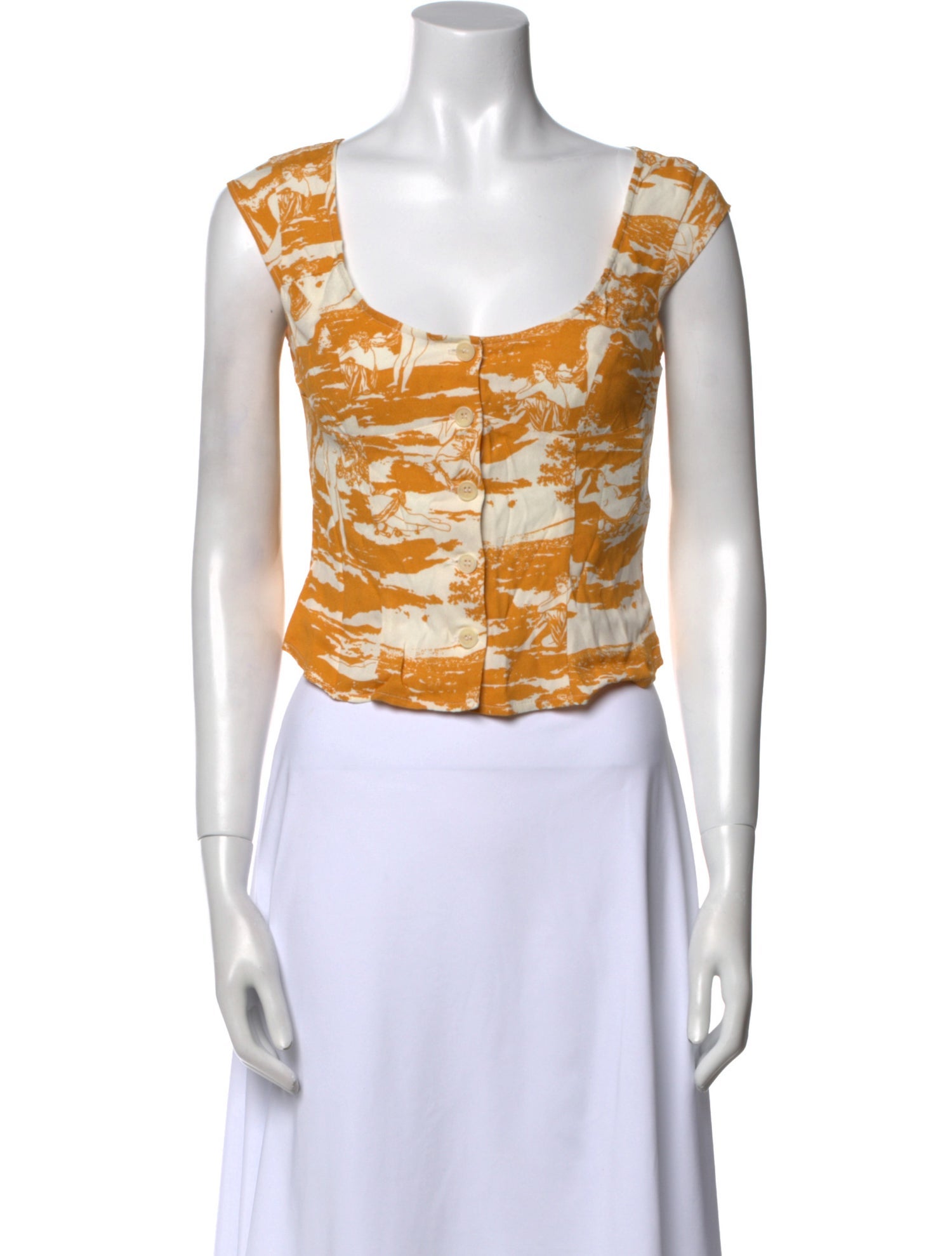 Reformation Printed Scoop Neck Crop Top w/ Tags