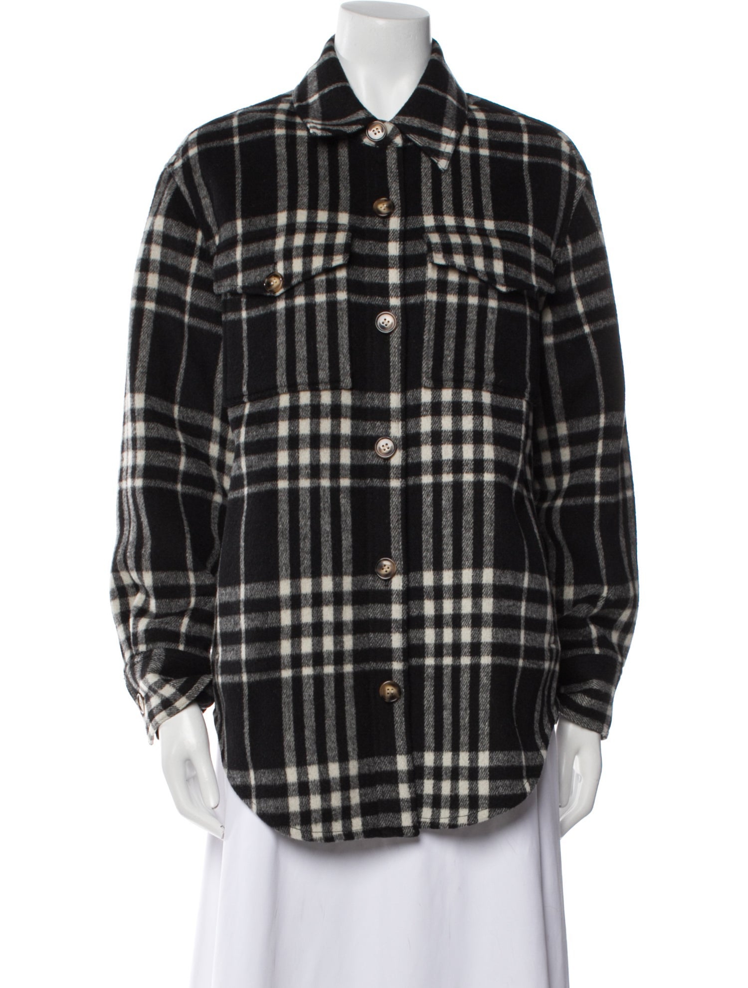Reformation Wool Plaid Print Jacket