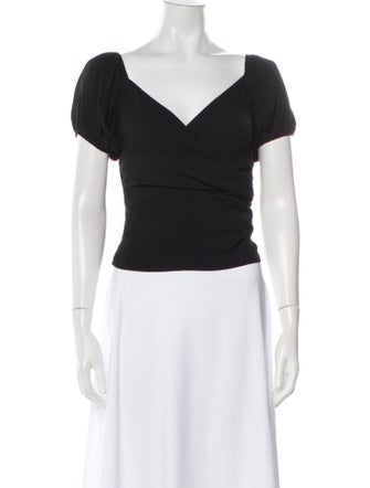 Reformation V-Neck Short Sleeve Crop Top