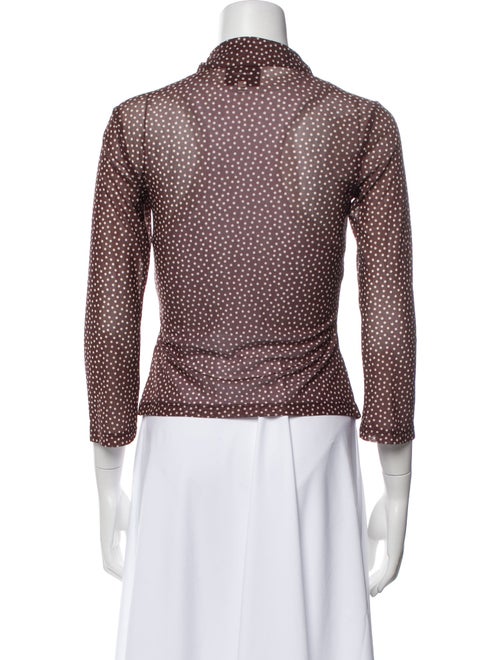 Reformation Polka Dot Print Mock Neck Button-Up Top