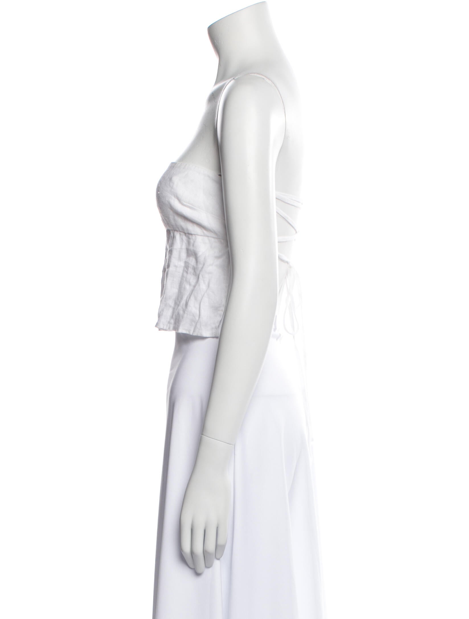 Reformation Linen Strapless Crop Top