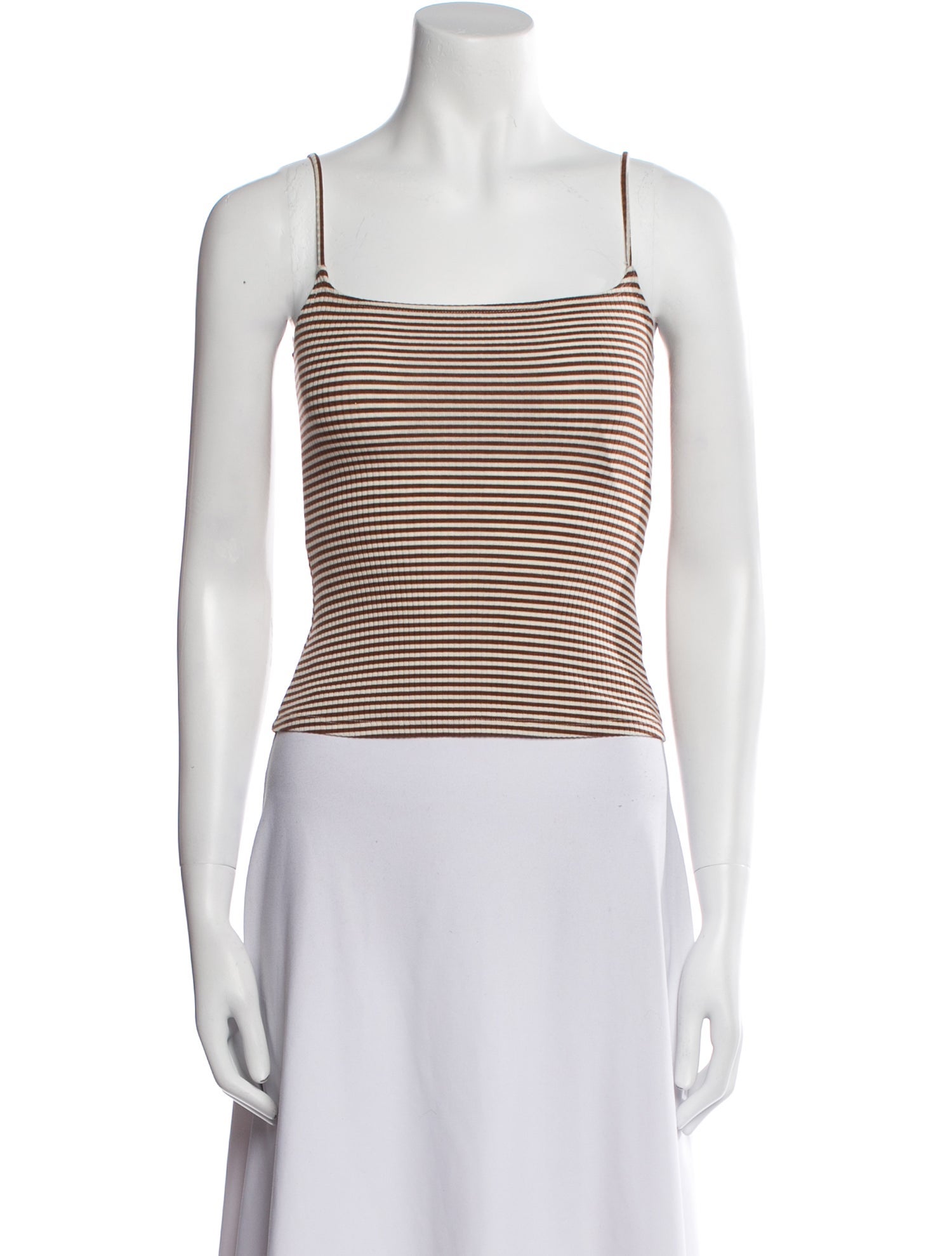 Reformation Striped Square Neckline Crop Top