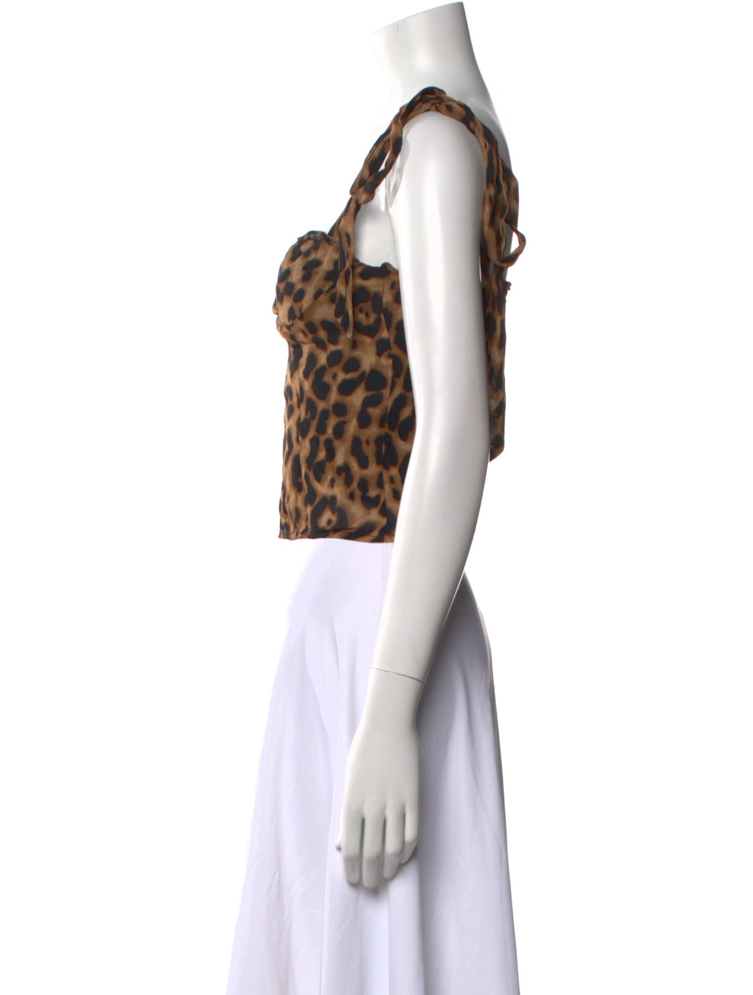 Reformation Animal Print Square Neckline Crop Top