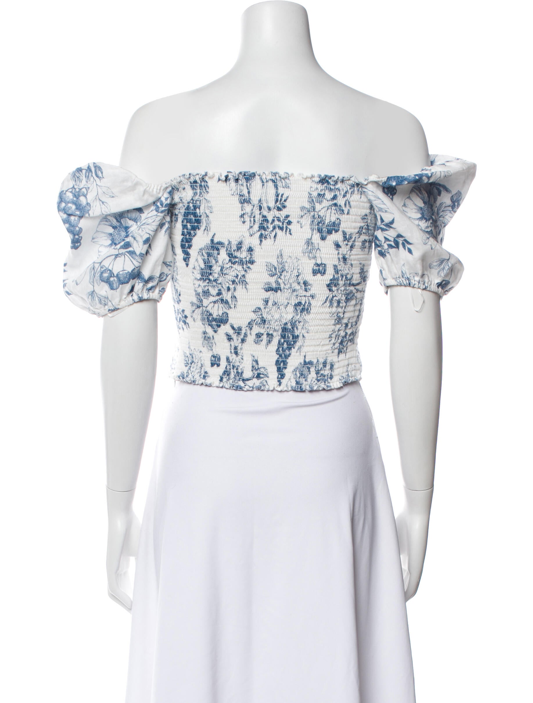 Reformation Linen Floral Print Crop Top