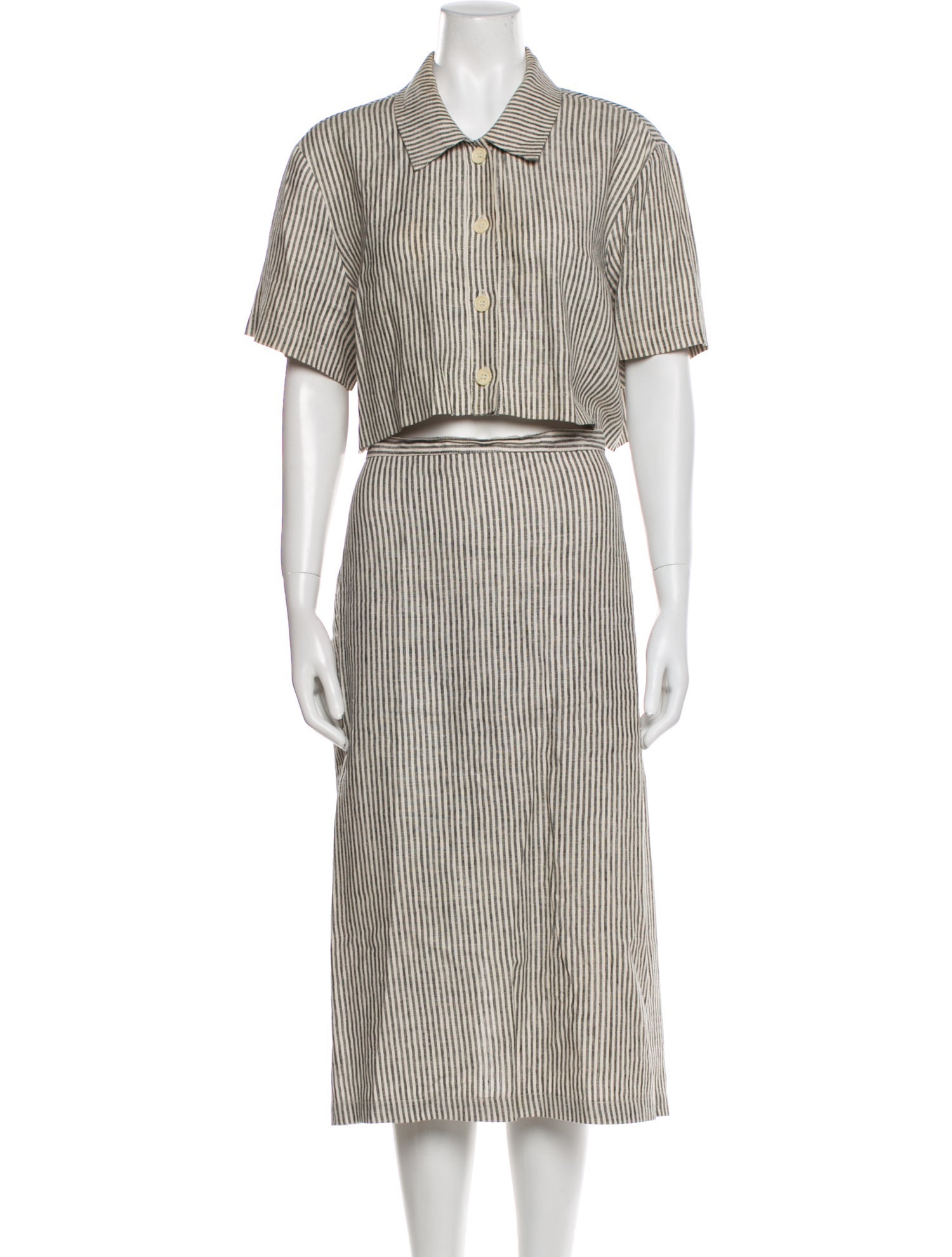 Reformation Linen Striped Skirt Set
