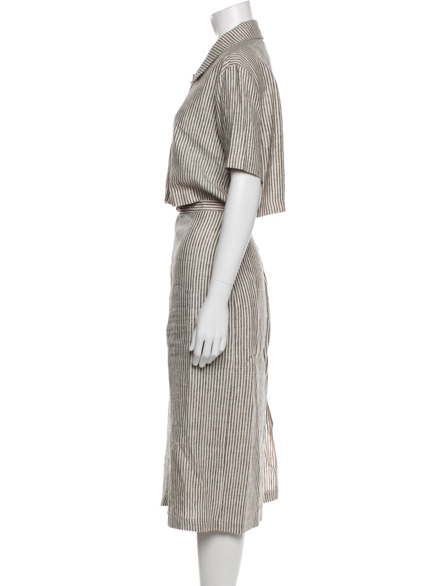 Reformation Linen Striped Skirt Set